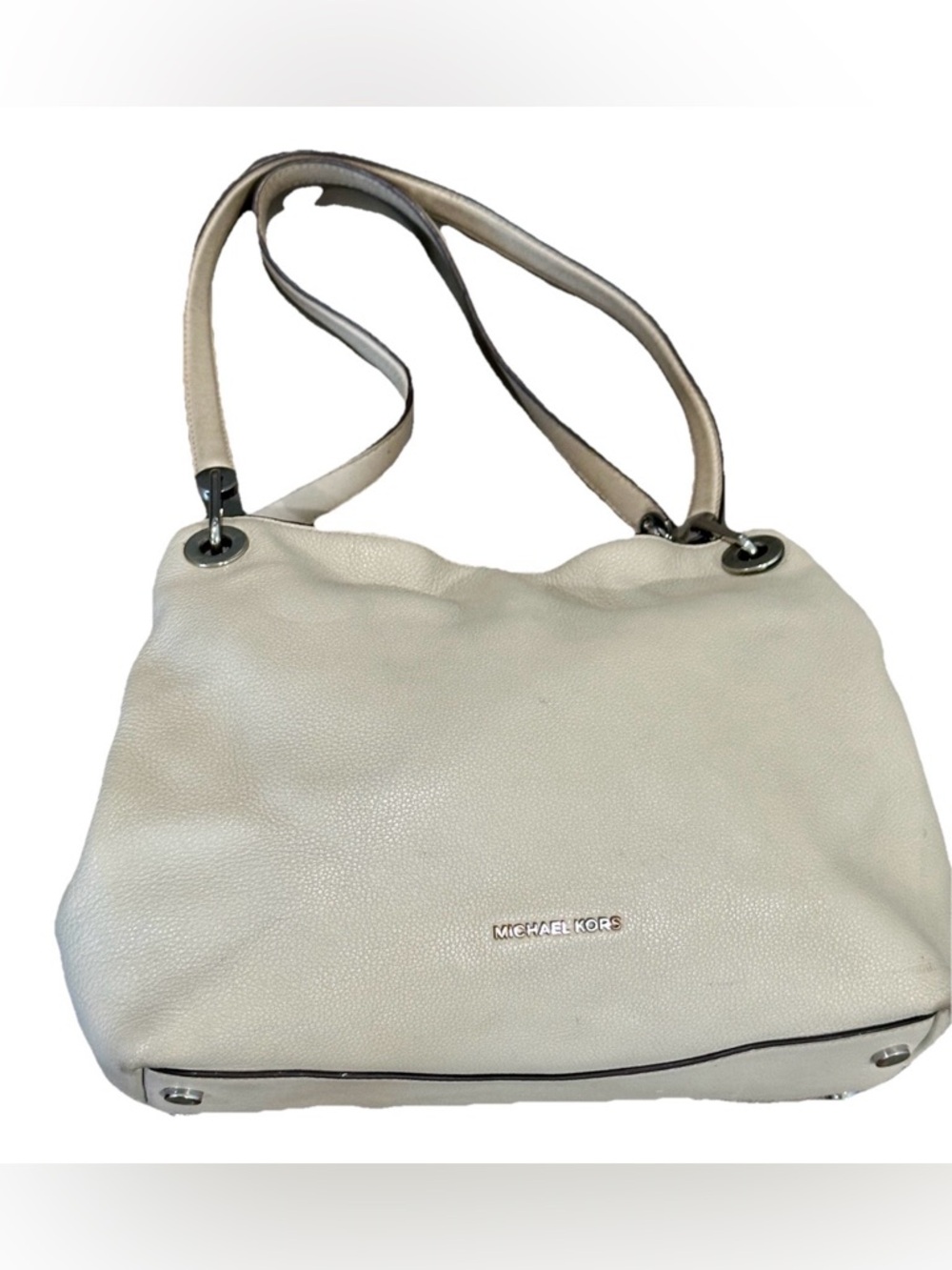Michael Kors Raven Large Pebbled
Leather Shoulder Bag - Optic
White / Truffle